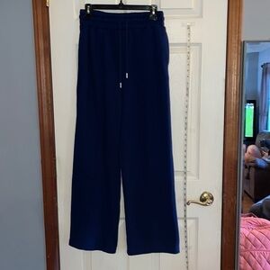 Flirtitude active-large-Royal blue, fleece, straight leg sweatpants.